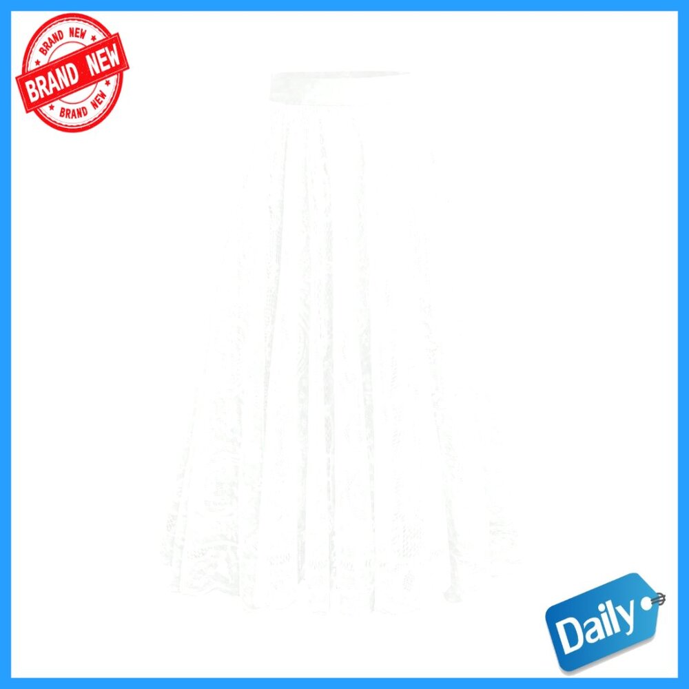 Plus Size Lace Maxi Skirt Elastic Waist A-Line Flowy Renaissance